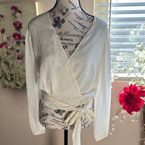 BRAND NEW Express White Wrap Blouse